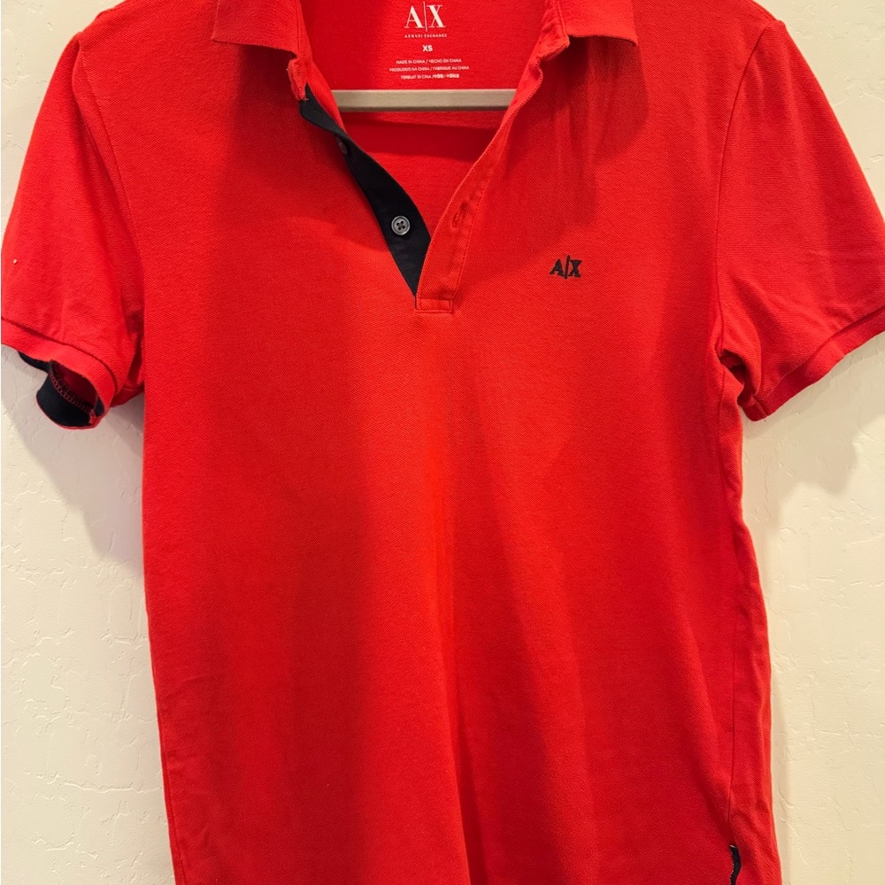 Armani Exchange Red Polo Shirt Classic Design